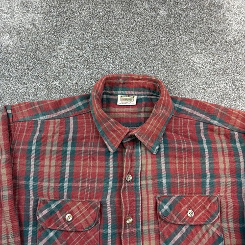 Vintage Five Brothers Flanellhemd Herren XL Tallman rot grün kariert Knopfleiste - Bild 2 von 7