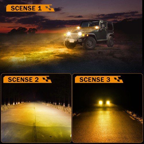 4" Round LED Pods Ditch Lights Amber White Spot Fog Driving Lamp for Dodge Ram - Foto 3 di 12