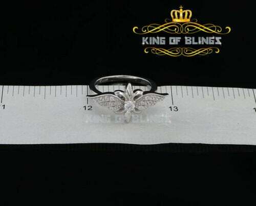 925 Sterling White Silver 0.75ct Cubic Zirconia Fashion Angel Womens Ring Size 6 - Picture 8 of 10