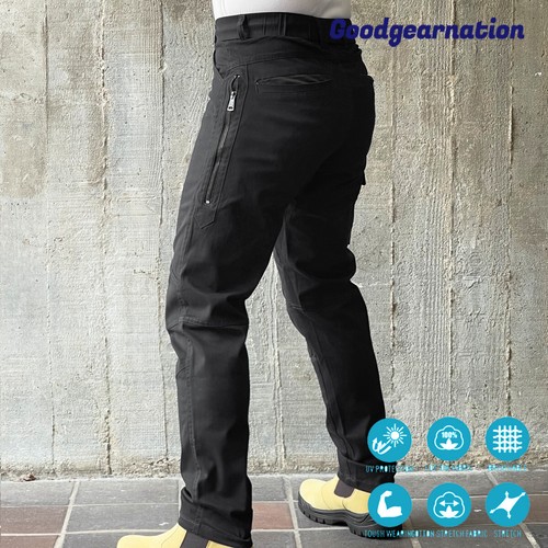 Work Pants Men Cargo Trousers BigBEE Stretch Cotton Elastic Waist BigBEE UPF 50+ - Picture 50 of 68
