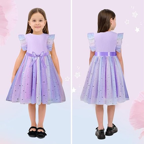 Baby Girl Tulle Dress Kids Ruffle Sleeveless Princess Dress Summer Outfits 2-6T - Picture 7 of 15