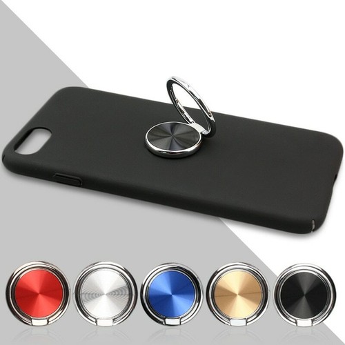 Magnetic Finger Grip Ring Holder 360° Rotating Stand For Phone Tablet Black - Imagen 7 de 8