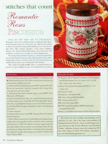 Revista Stitchery Cross Stitch - Enero 1999 - Muchos proyectos encantadores - Imagen 9 de 12