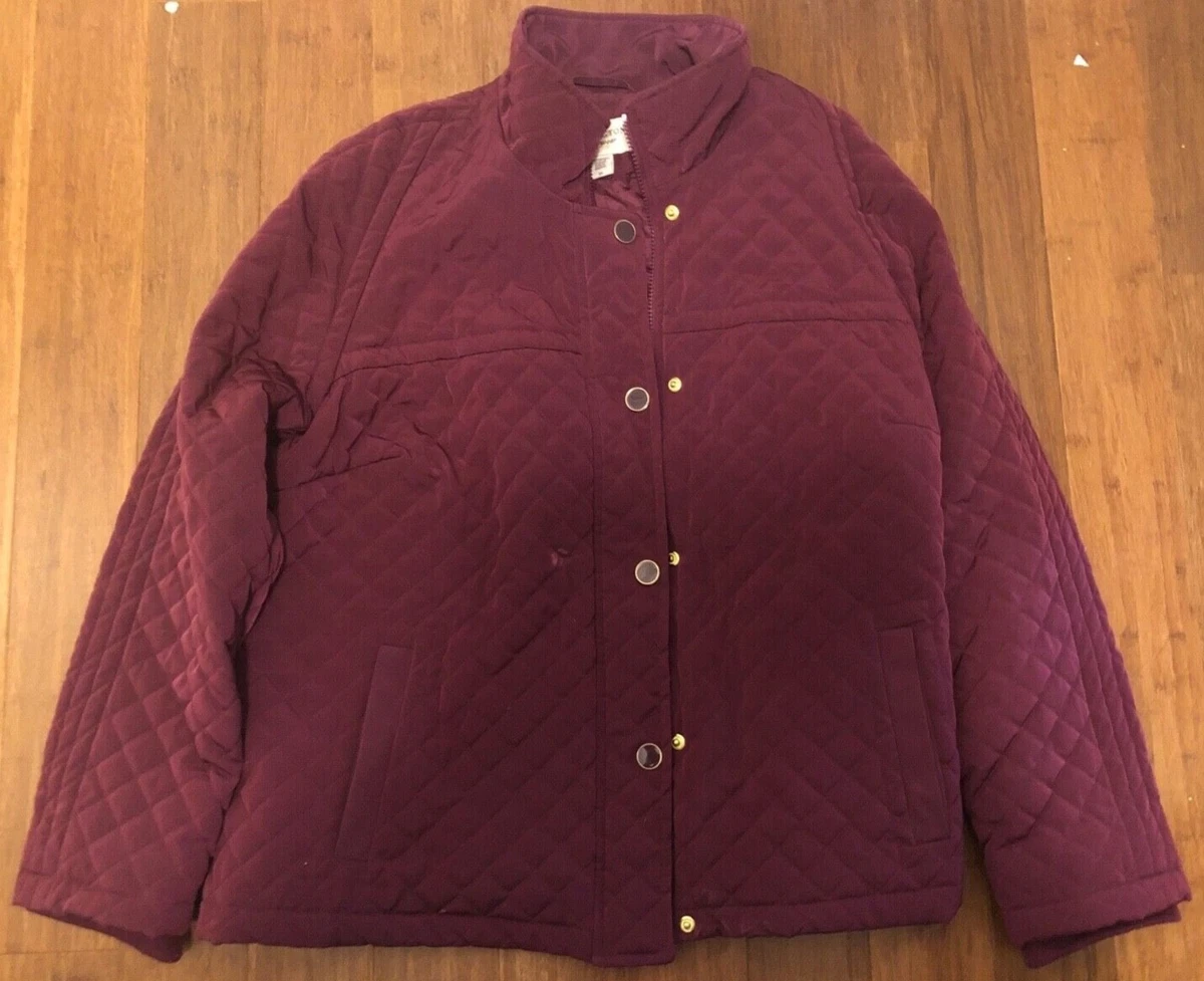 Burgundy quilted shop jacket