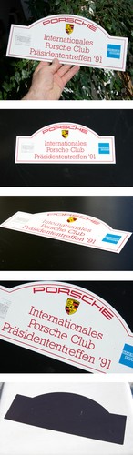VINTAGE MAGNET AUTO AUTO RALLYE SCHILD # PORSCHE PRÄSIDENTEN TREFFEN 1991 - Bild 2 von 2