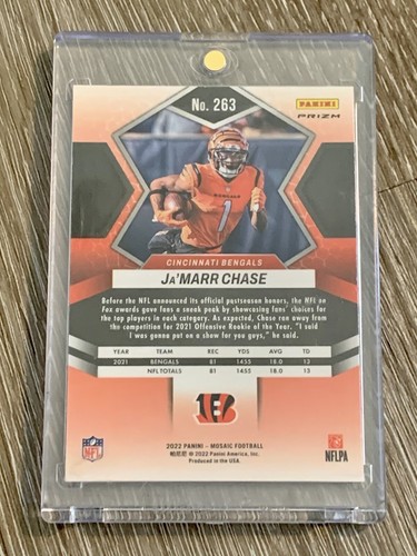 Ja’Marr Chase 2022 Silver Mosaic National Pride Parallel Insert Bengals #263 - Bild 5 von 10
