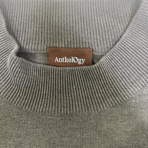 Suéter Anthology 100% Seda Manga Larga Gris Tejido Pullover Talla Grande L - Imagen 2 de 8