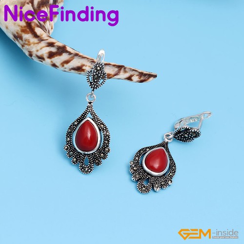 Surtido Piedras Preciosas Caídas Marcasita Cuelga Tachuela Moda Joyería Mujeres Pendiente Regalo - Imagen 19 de 59