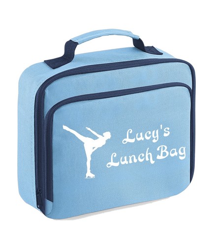 Kids Personalised Lunch Bag Insulated School Ice Skater Skating Gift Any Name - Picture 2 of 4