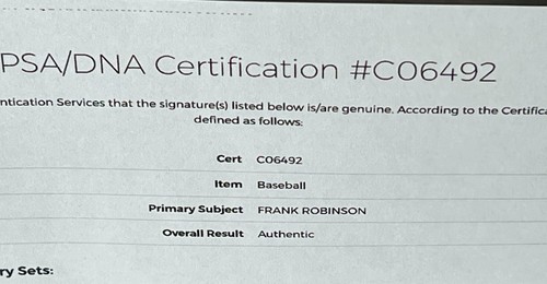 Frank Robinson Signed Official NL Baseball Autograph PSA Certified - Picture 4 of 4