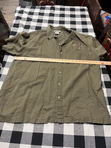 Mens Columbia Short Sleeve Button Shirt Size 2XL Olive Color XXL Nice Shirt - Picture 6 of 8