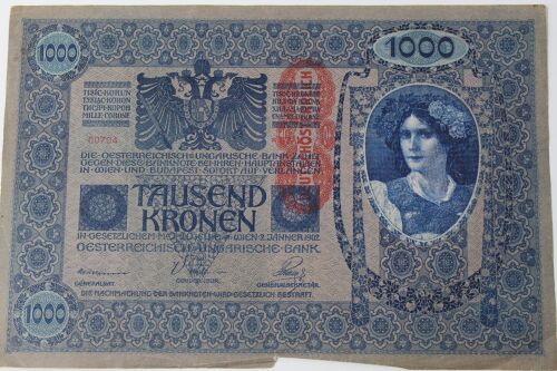 German-Austria 1000 Tausend Kronan 1902 Note . COINPM9 - Picture 2 of 5