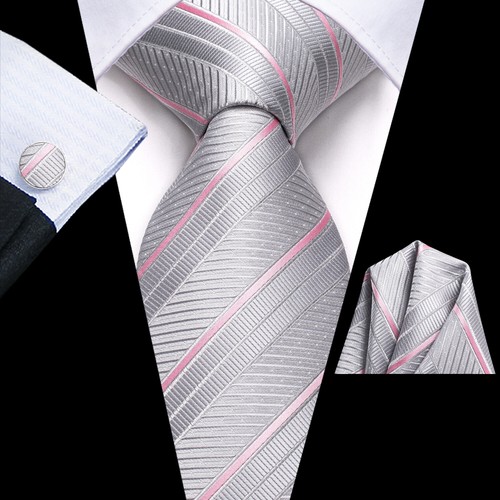Herren Krawatte Klassisch Hochzeit Krawatte und Einstecktuch Manschettenknöpfe Set Paisley - Bild 104 von 253