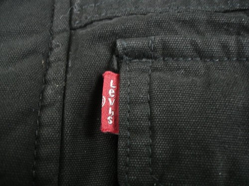 Men's L Levi's Black Sherpa Fur Lined Jean Trucker Jacket Removable Hood Hoodie - Picture 11 of 24