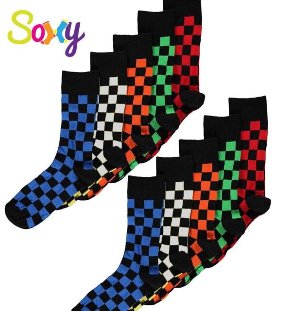 10 Pairs Mens/Boys Cotton Rich Designer Check Socks Sizes 9-12 12-3 4-6 & 6-11 10 Pairs Mens/Boys Cotton Rich Designer Check Socks Sizes 9-12 12-3 4-6 & 6-11