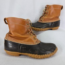 Vintage LL Bean Duck Boot Womens 10 LM Brown Leather 6" Uninsulated USA Made