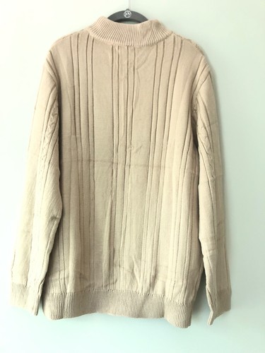 COOFANDY Cable Knit Full Zip Cardigan Sweater Slim Fit Pockets Gray Men's Sz S - Picture 2 of 5