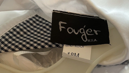 Vintage Fouger USA White nautical Navy sailboat toddler dress with Hat Size 18M - Picture 9 of 9