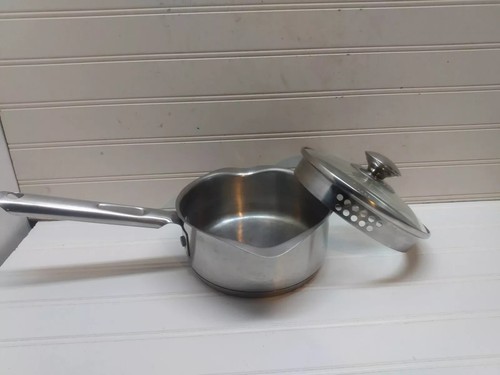 Wear-Ever 1.5 Qt Saucepan Stainless Gravy Warmer Butter Pot Wearever Strain Lid - Picture 5 of 5