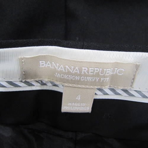 Banana Republic Jackson Curvy Fit Black Wool Blend Lined Trouser Pants Sz 4 New! - Picture 12 of 15