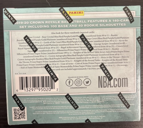 2019/20 Panini Crown Royale Basketball Hobby Box - Picture 2 of 2