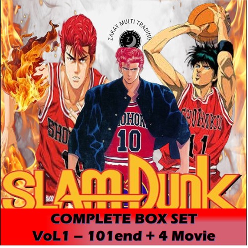 Japan Original SLAM DUNK Complete Series VOL 1-101 End +4 Movie Box Set DVD - Foto 2 di 9