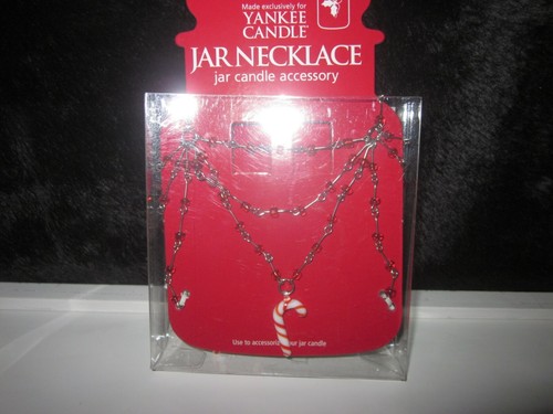 🕯Yankee Candle Candy Canes Jar Necklace, Red Beads Jar Candle Accessory NEW - Picture 3 of 7