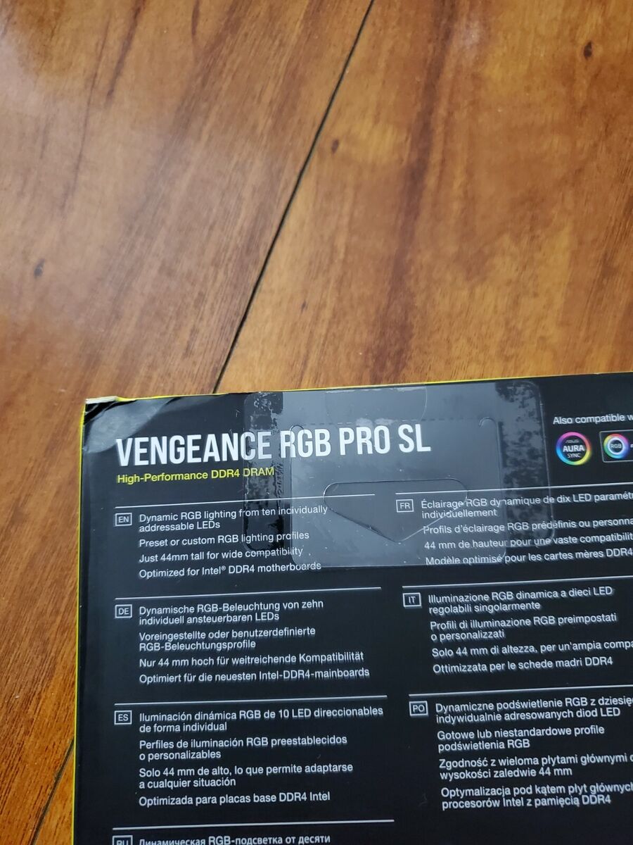 CORSAIR Vengeance RGB PRO SL 64GB 4x16GB DDR4 Desktop Memory CORSAIR Vengeance RGB PRO SL 64GB 4x16GB DDR4 Desktop Memory