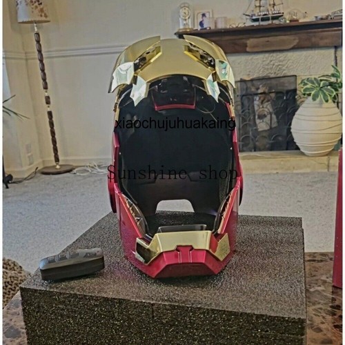Autoking Iron Man Gold MK5 Helmet Electronic Voice Control Open&Close Mask Props - Picture 4 of 16