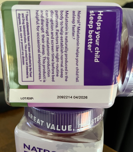 2 NATROL Kids Melatonin Gummies Ages 4+ Raspberry 1 mg 120 Gummies 04/2026 - Picture 3 of 6