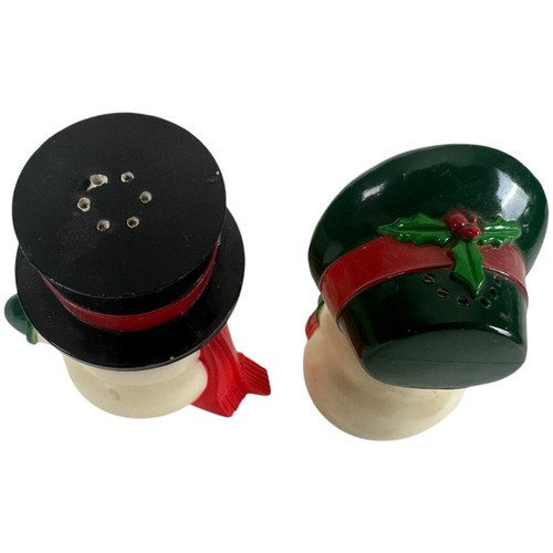 Hallmark Mr & Mrs Snowman Salt Pepper Shaker Happy Merry Whimsical Smile Vintage - Picture 12 of 14