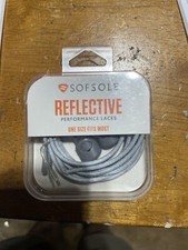 Sof Sole Reflective Performance Lace Stretch Shoe Laces One Size Fits Most Grey