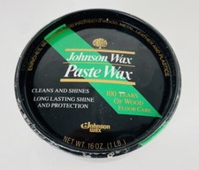 Johnson Paste Wax by SC Johnson, 16 Oz, 95% Full, Vintage Green & Black Label