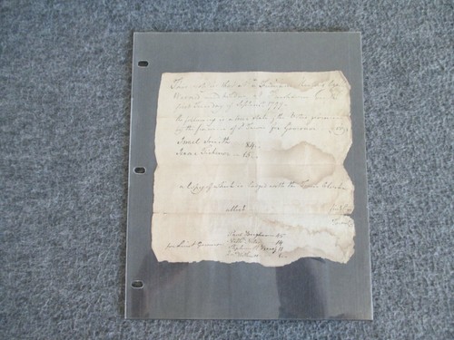 1799 FAIR HAVEN VERMONT ORIGINAL GOVERNOR ELECTION CERTIFICATION FREEMAN MEETING - Picture 2 of 12