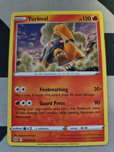 Pokemon Print/Ghost Error - Torkoal Brilliant Stars 023/172 (#2) - Picture 2 of 2