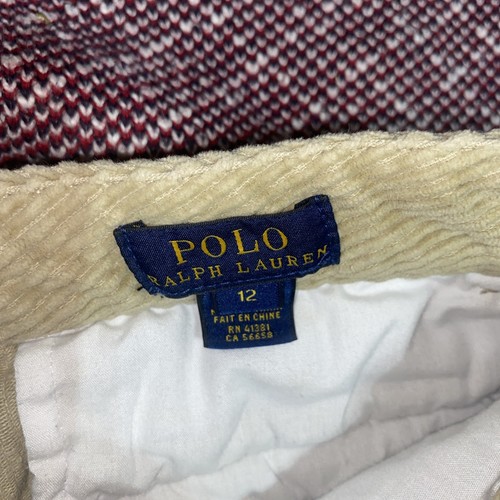 Youth Boys Polo Ralph Lauren Khaki Corduroy Cotton Classic Chino Pants Sz 12 (58 - Picture 2 of 6