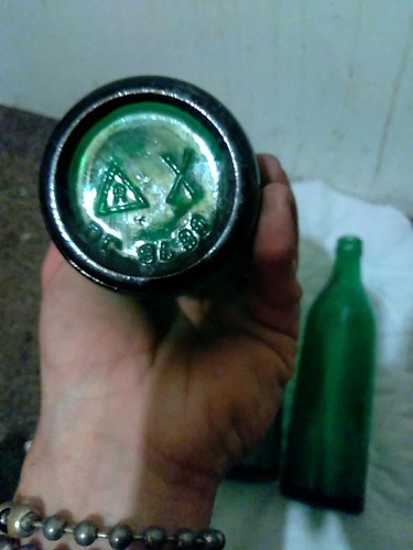 4 Orig Vintage grüne Glas Soda Pop Flaschen - Bild 12 von 12