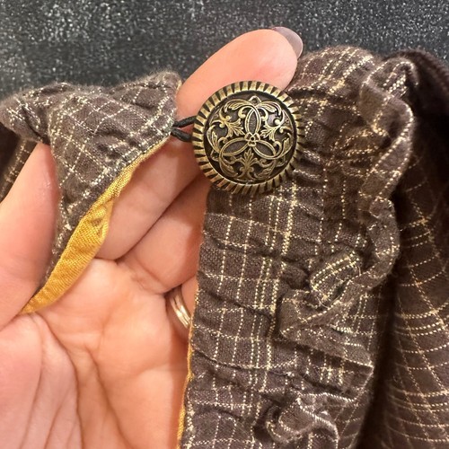 Persnickety Jacket 100% Cotton Long Sleeve Brown Yellow Made in USA Size 12Y - Picture 4 of 6