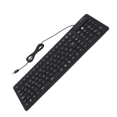 Keyboard 108 Key Spanish USB Wired Portable Foldable Quiet Waterproof Dustpro CT - Picture 14 of 22