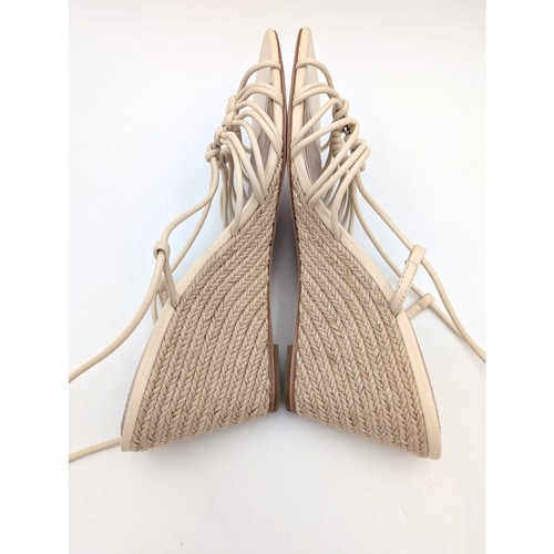 PAIGE Sierra Leather Ring Espadrilles Wedge Sandal Women's Bone Size US10 EU41 - Picture 5 of 10