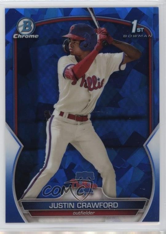 2023 Bowman Sapphire Edition Chrome Prospects Justin Crawford #BCP-3 16rv