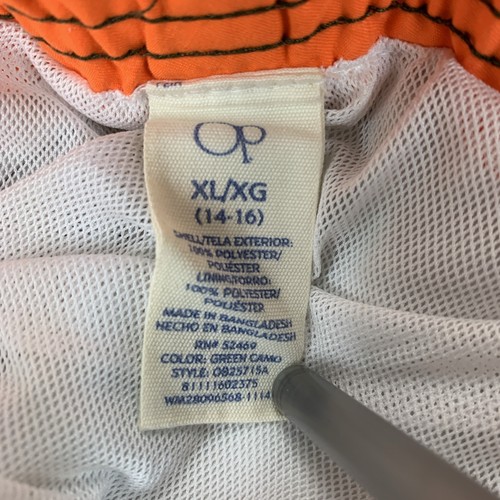 OP Ocean Pacific Boys XL 14-16 Camo Print Orange Board Swim Shorts Cargo Pocket - Picture 7 of 7