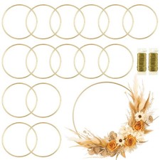 16 Pack Floral Hoop 10 Inch Metal Rings for Crafts, Macrame, Dream Catcher, D...