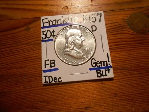 1957D silver Franklin Half Dollar Gem BU+ BLAZER!!!! FBL!!!! FLASHY!!!!!!