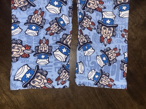 Uncle Sam red white & blue Leggings NWT LuLaRoe Womens One Sz Fits women sz 2-10 - Picture 9 of 18