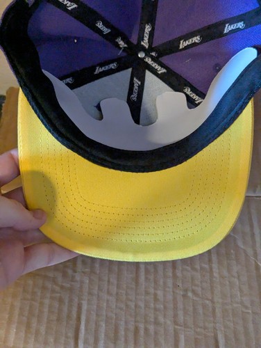 Los Angeles LA Lakers NBA Snapback Hat - Yellow Purple - Picture 8 of 9