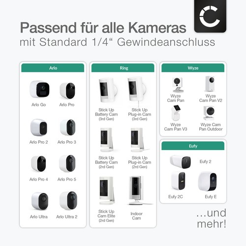 Reolink Argus 3 Sicherheitskamera Wandhalterung, 1/4" Schraube viele Modelle - Bild 5 von 7