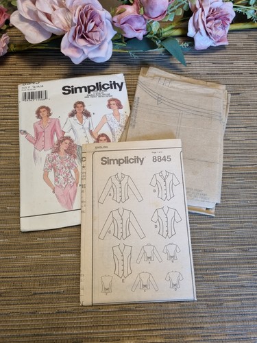 Simplicity 8845 Sewing Pattern Blouse Tops Size US 12 to 16 Vintage BEE - Picture 4 of 4