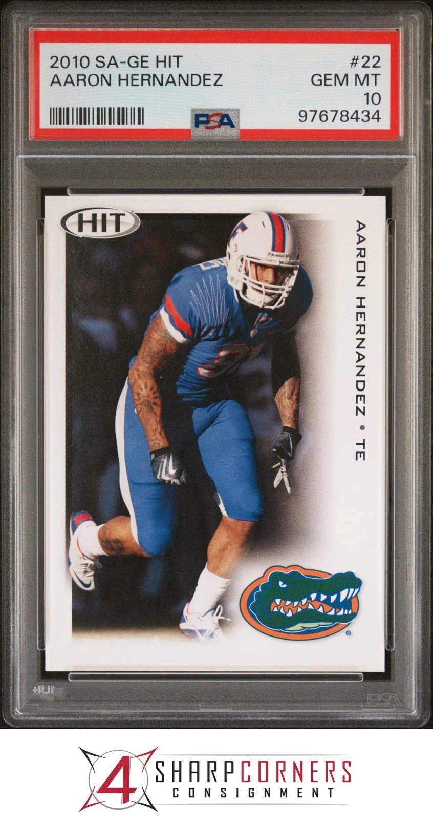 Aaron Hernandez SA-GE Hit #22 Base