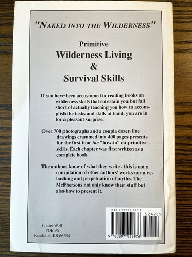 Primitive Wilderness Living & Survival Skills by McPherson 1991 Paperback :VG - Picture 2 of 2